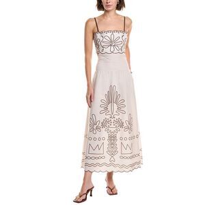 Abbey Womens Printed Maxi Dress, White
